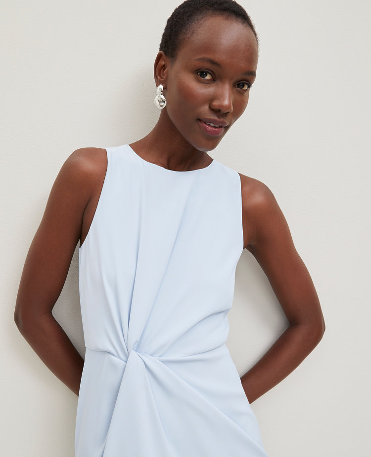 Petite Crepe Twist Sheath Dress