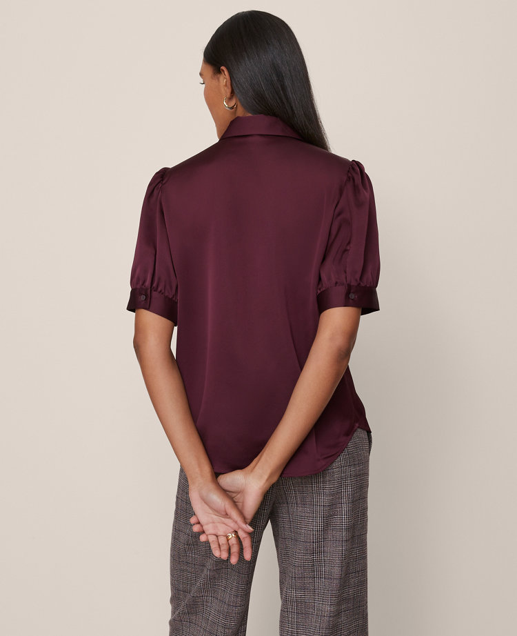 Satin Button Down Blouse