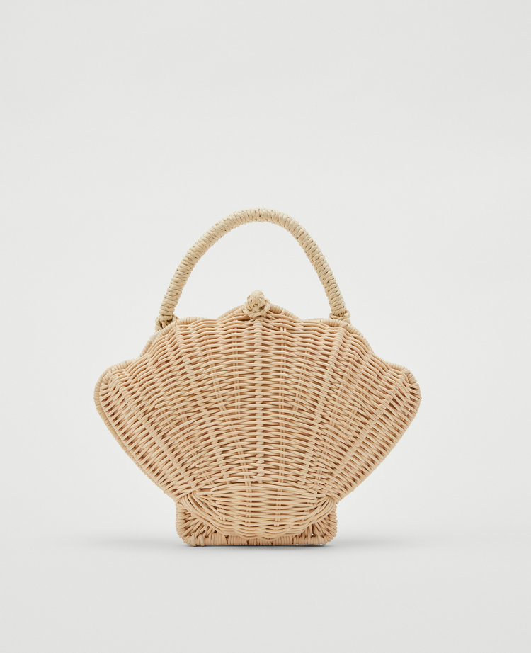 Wicker Shell Clutch Bag