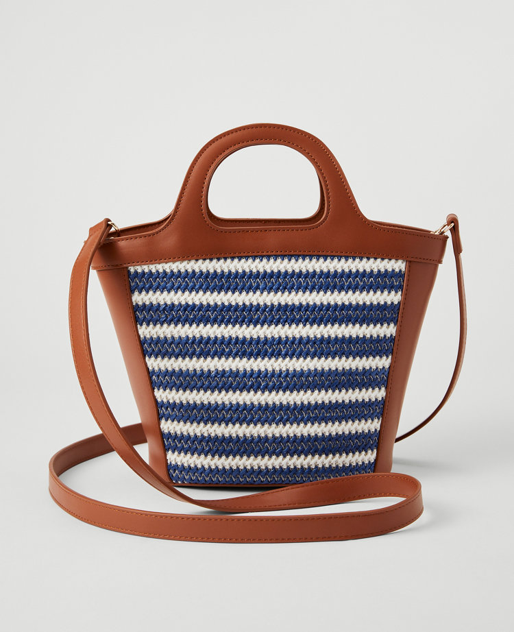 Weekend Collection Striped Straw Shoulder Bag
