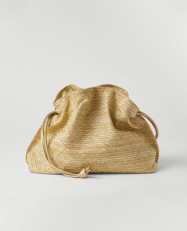 Metallic Drawstring Clutch Bag