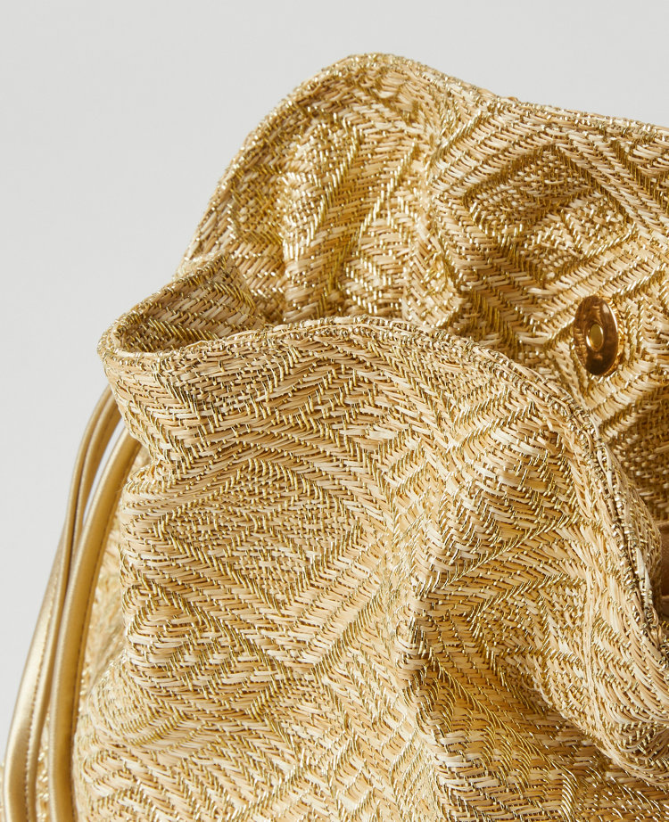 Metallic Drawstring Clutch Bag