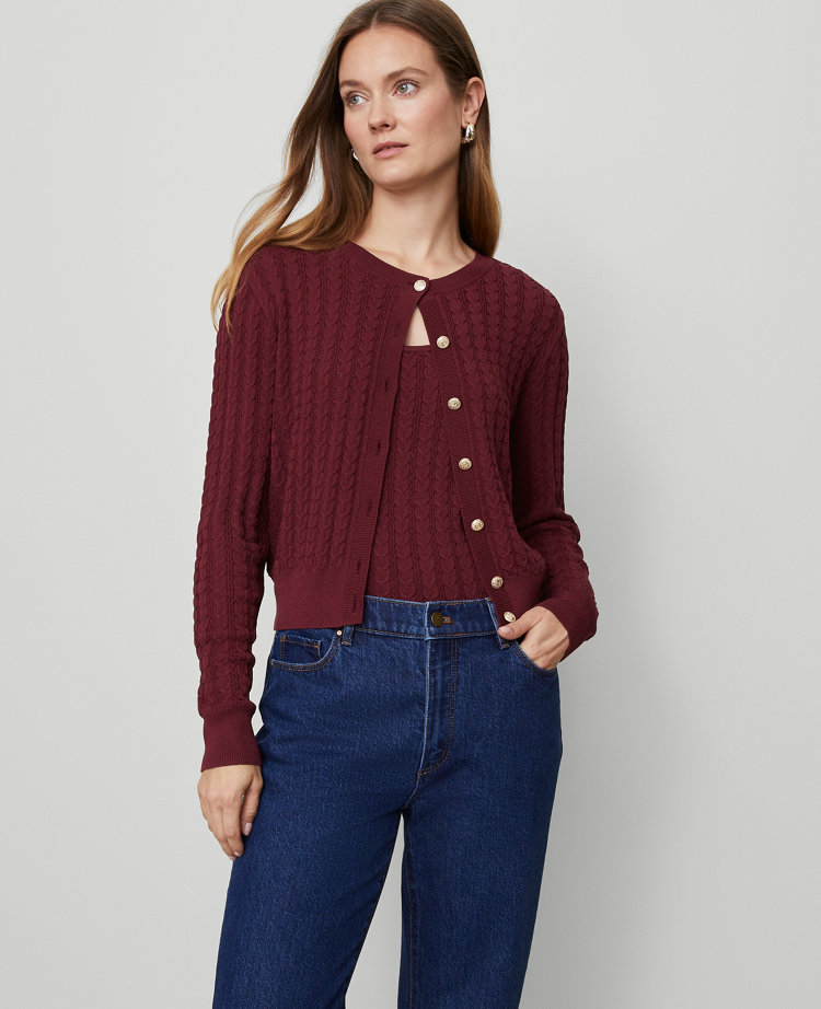 Mixed Cable Wedge Cardigan
