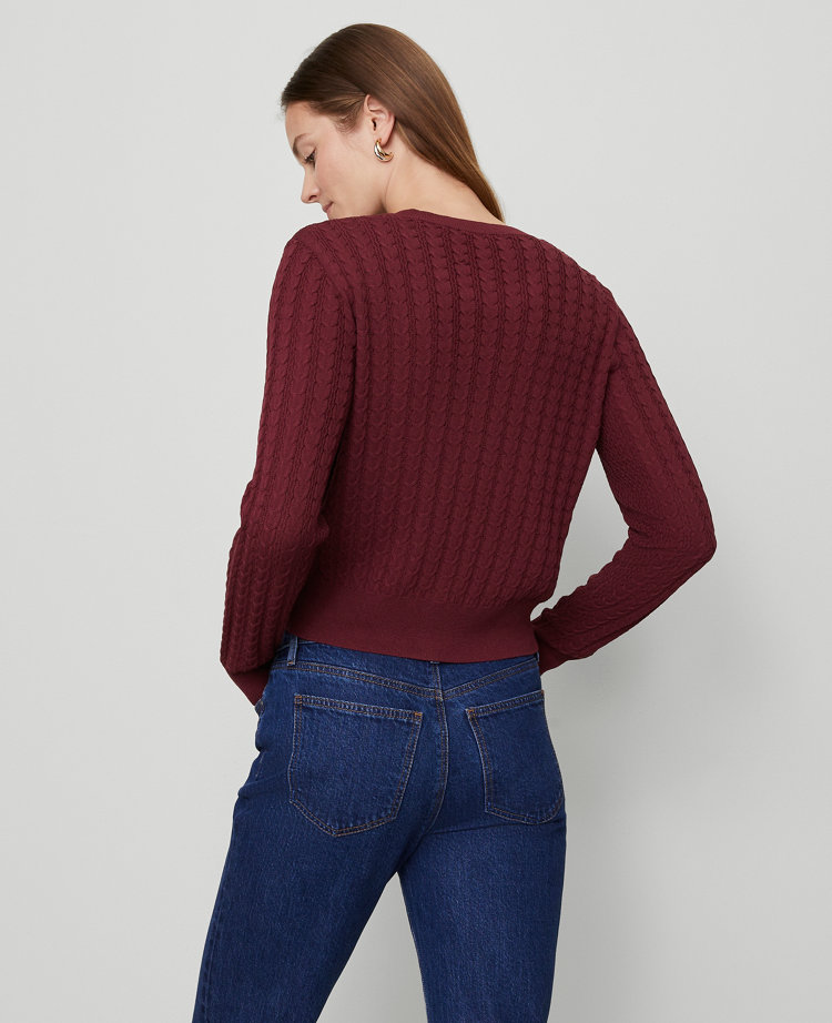 Mixed Cable Wedge Cardigan
