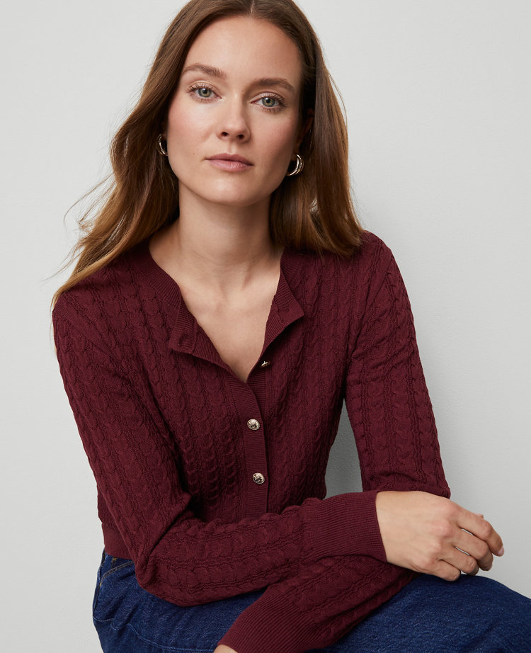 Mixed Cable Wedge Cardigan