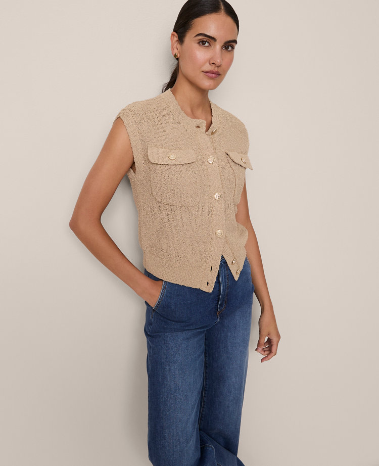 Petite Bouclé Sweater Vest