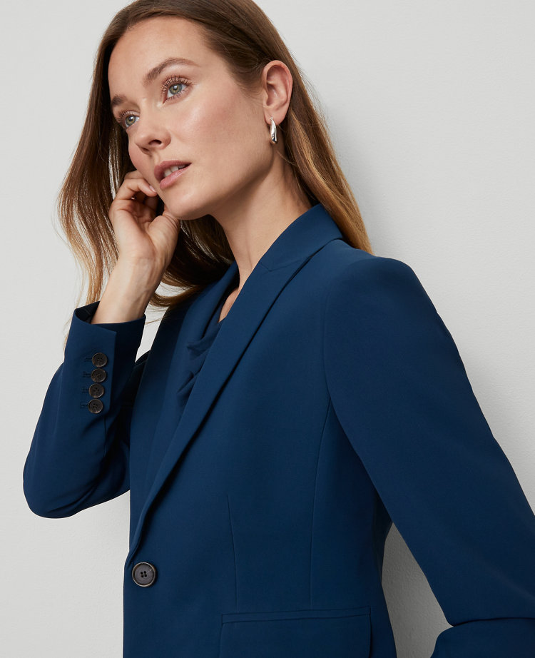 Ann Taylor The Shorter Two Button Blazer Fluid Crepe Moonlit Backdrop Women's