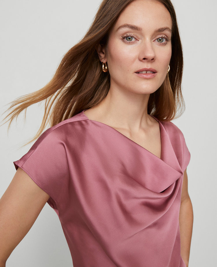 Satin Cowl Neck Top
