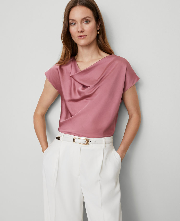 Satin Cowl Neck Top