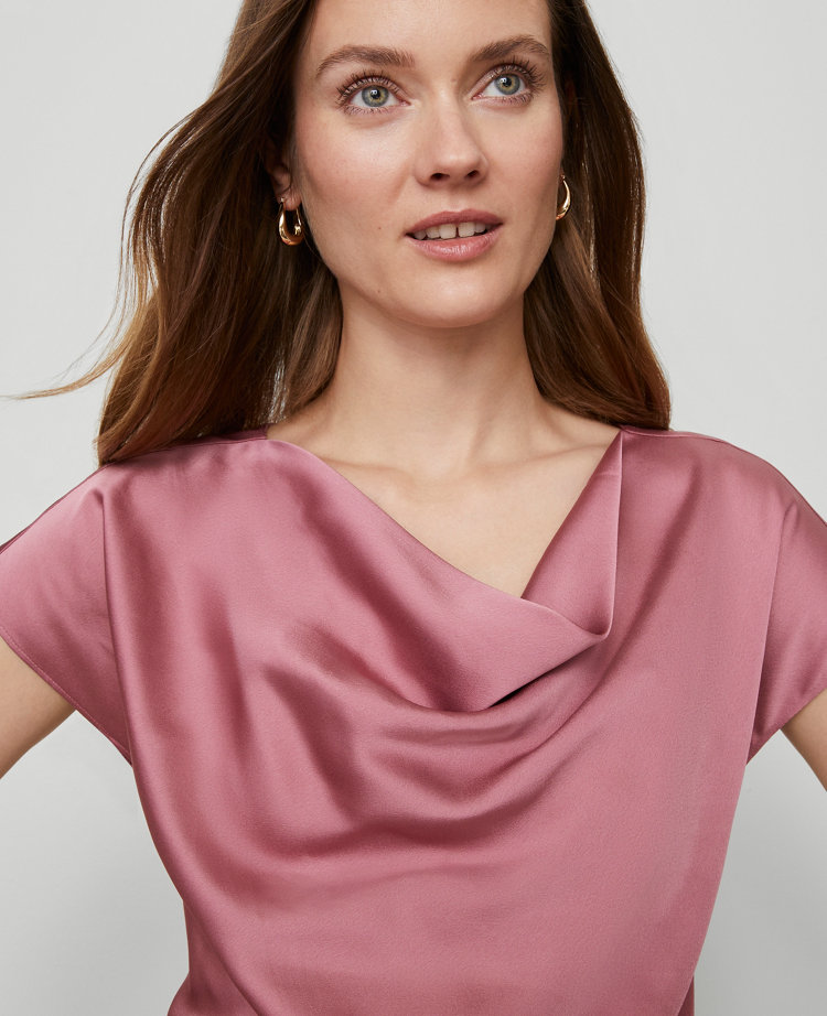 Satin Cowl Neck Top