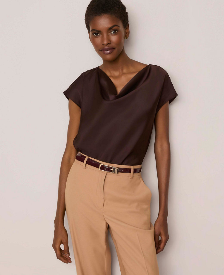 Satin Cowl Neck Top