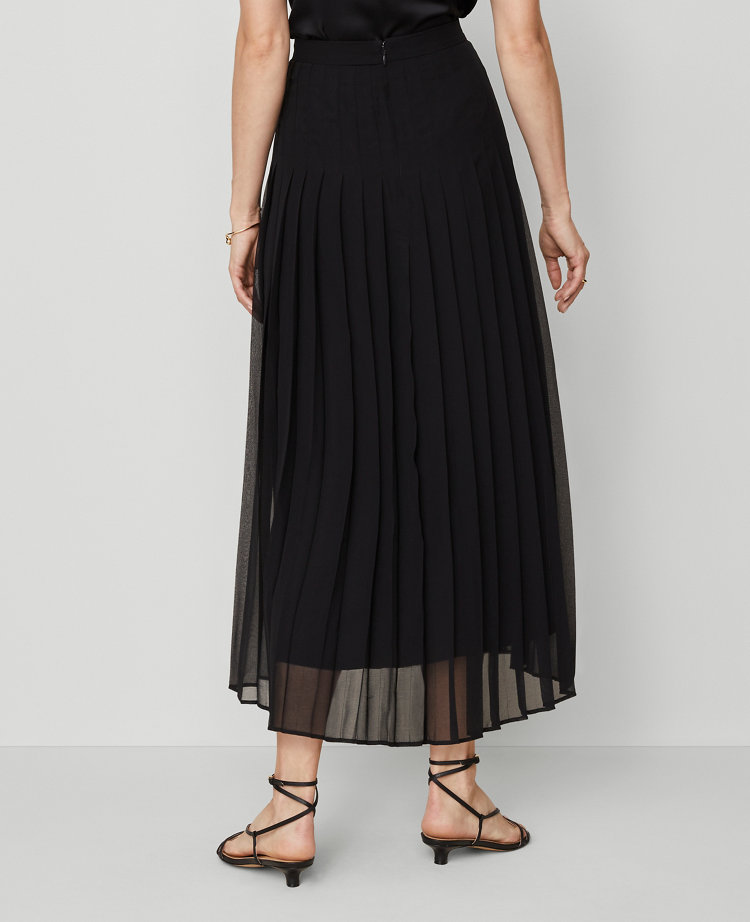 Petite Chiffon Pleated Maxi Skirt