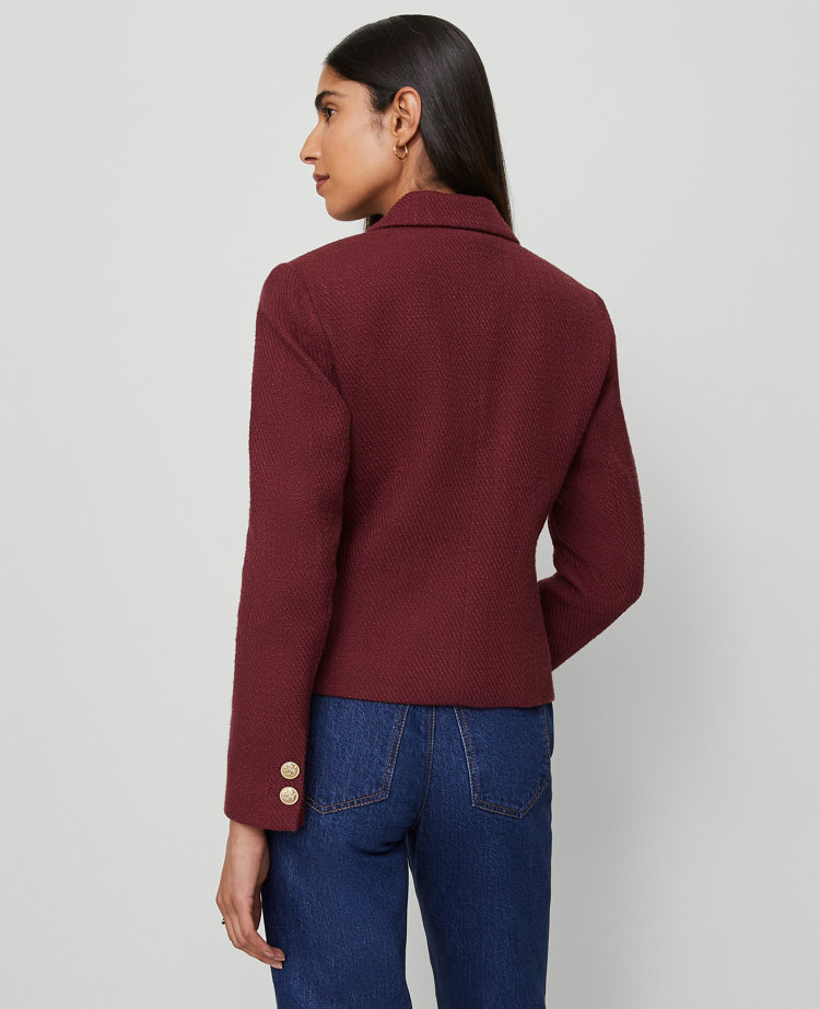The Petite Military Blazer Jacket in Tweed