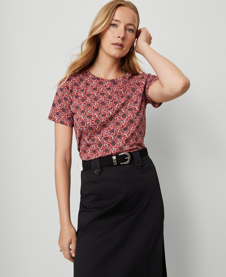 Weekend Collection Floral Crew Neck Tee