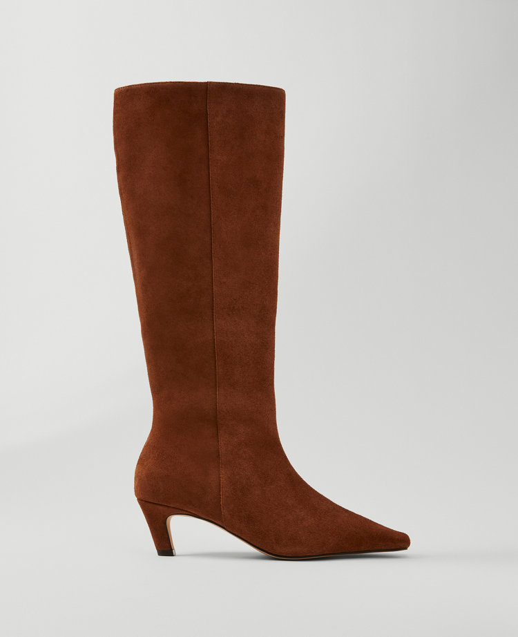 Skinny Heel Suede Tall Boot