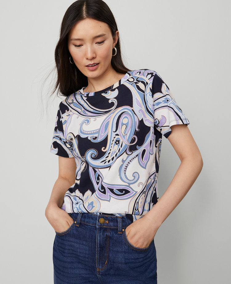 Paisley Crew Neck Tee