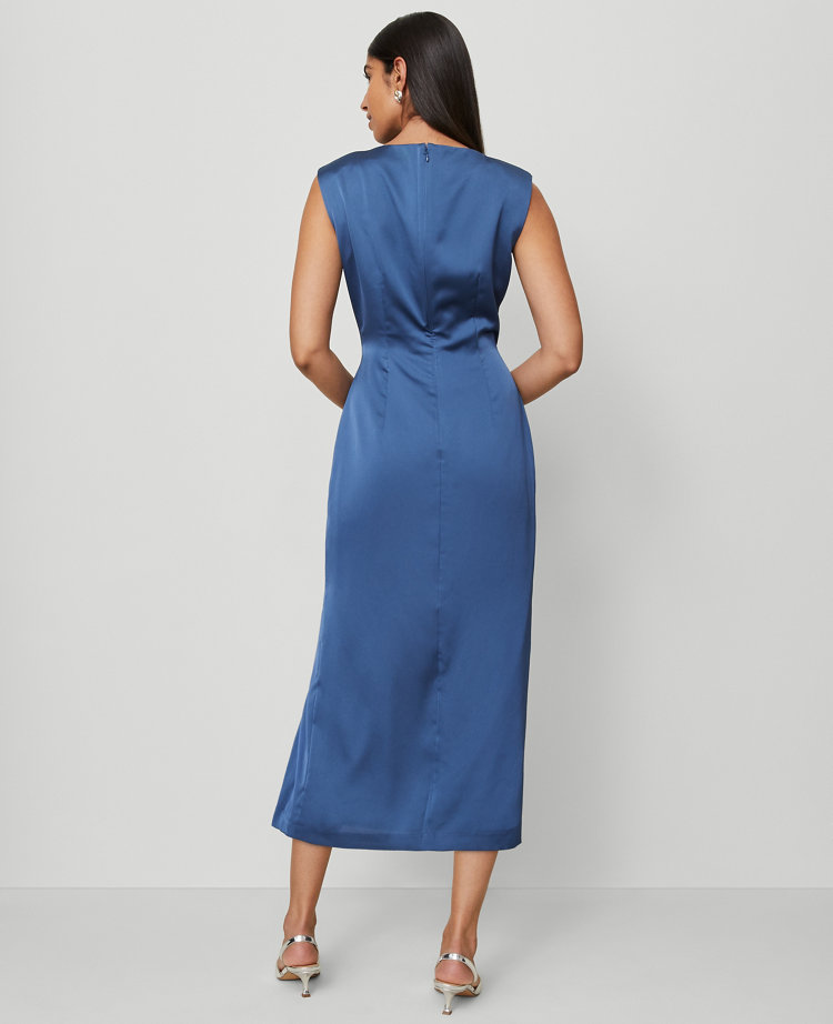 Asymmetric Satin Sheath Dress