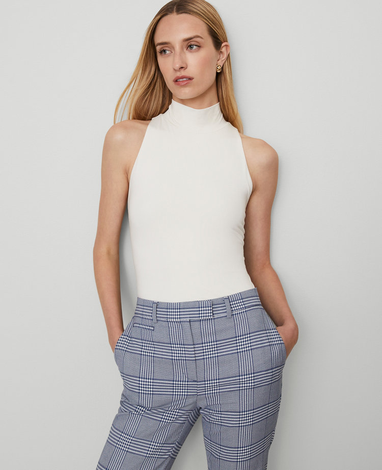 Ann Taylor Mock Neck Top Winter White Women's