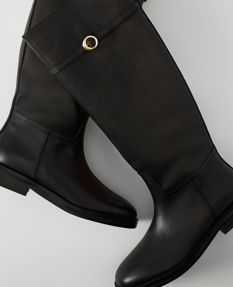 Chain Wrap Leather Riding Boot