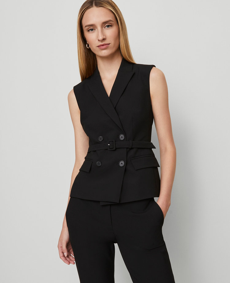 Belted Double-Breasted Vest