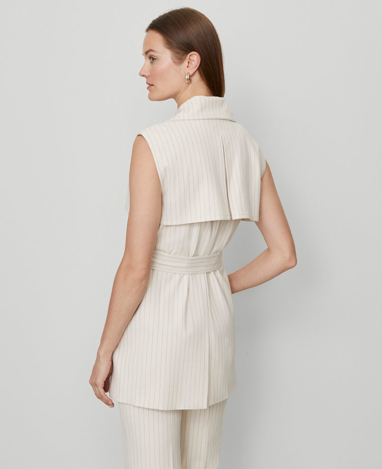 Pinstriped Trench Vest
