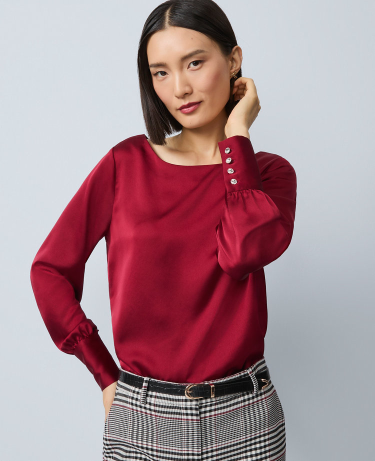 Satin Boat Neck Popover