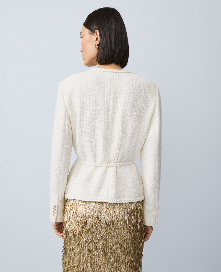 Petite Tweed Belted Jacket