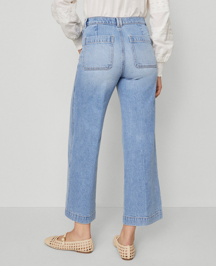 Ann Taylor Petite Weekend Collection Patch Pocket Jean In Blue