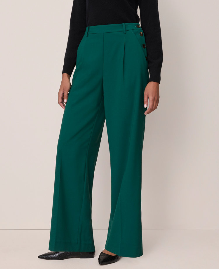 The Side Button Wide-Leg Pant
