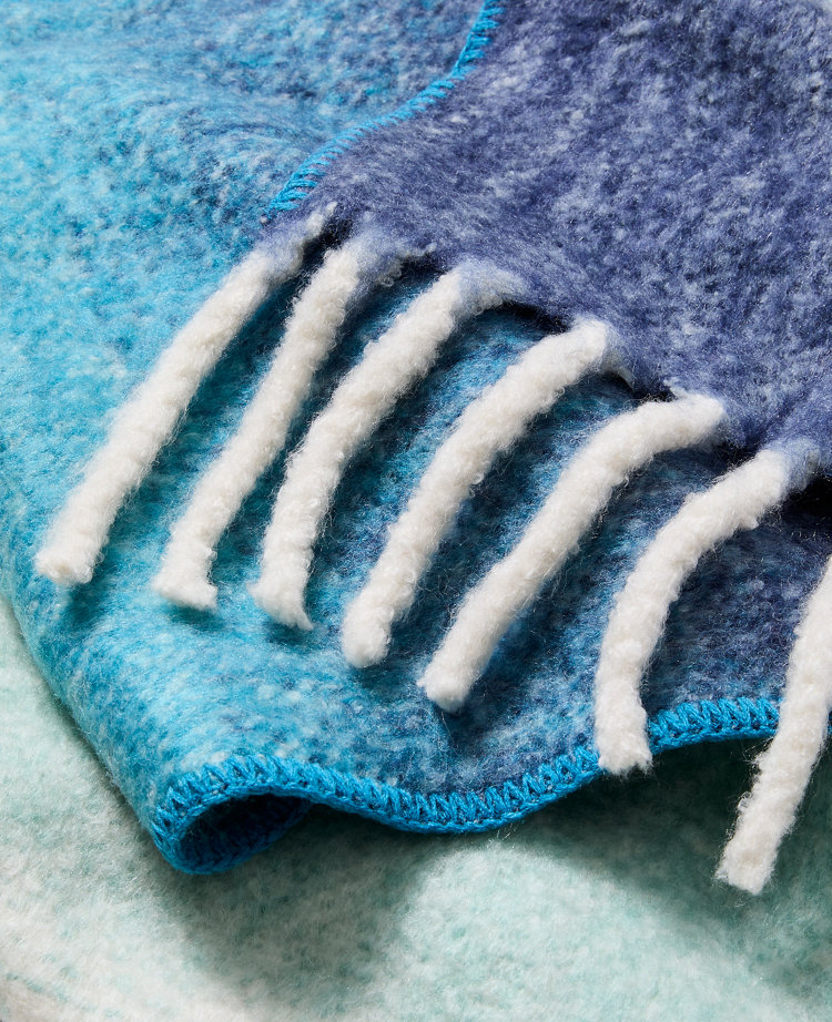 Ann Taylor Ombré Blanket Scarf Aqua Steam Women's