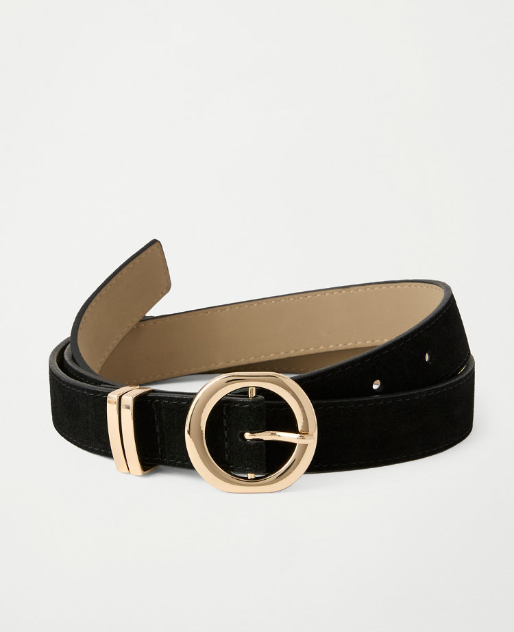 Suede Round Buckle Belt