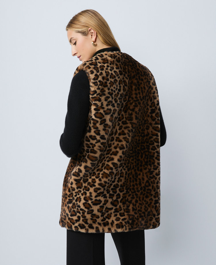 Weekend Collection Faux Fur Animal Print Vest