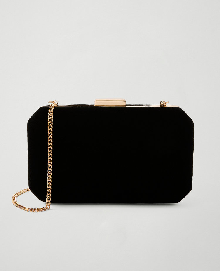 Beveled Velvet Clutch