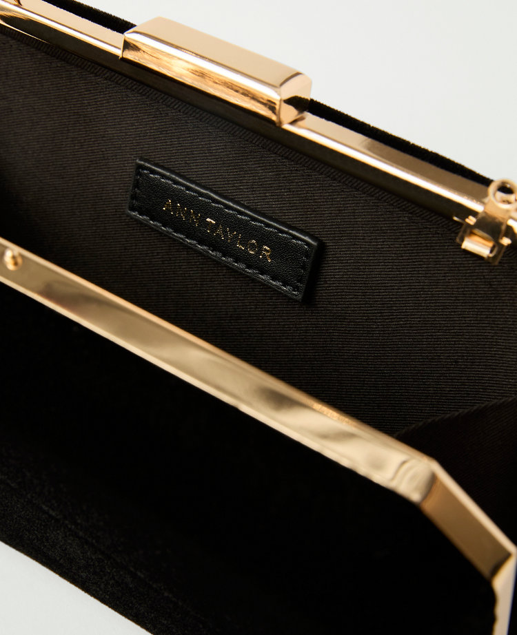 Beveled Velvet Clutch