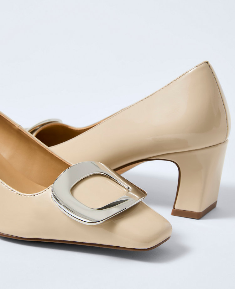 Ann Taylor Patent Leather Buckle Pump