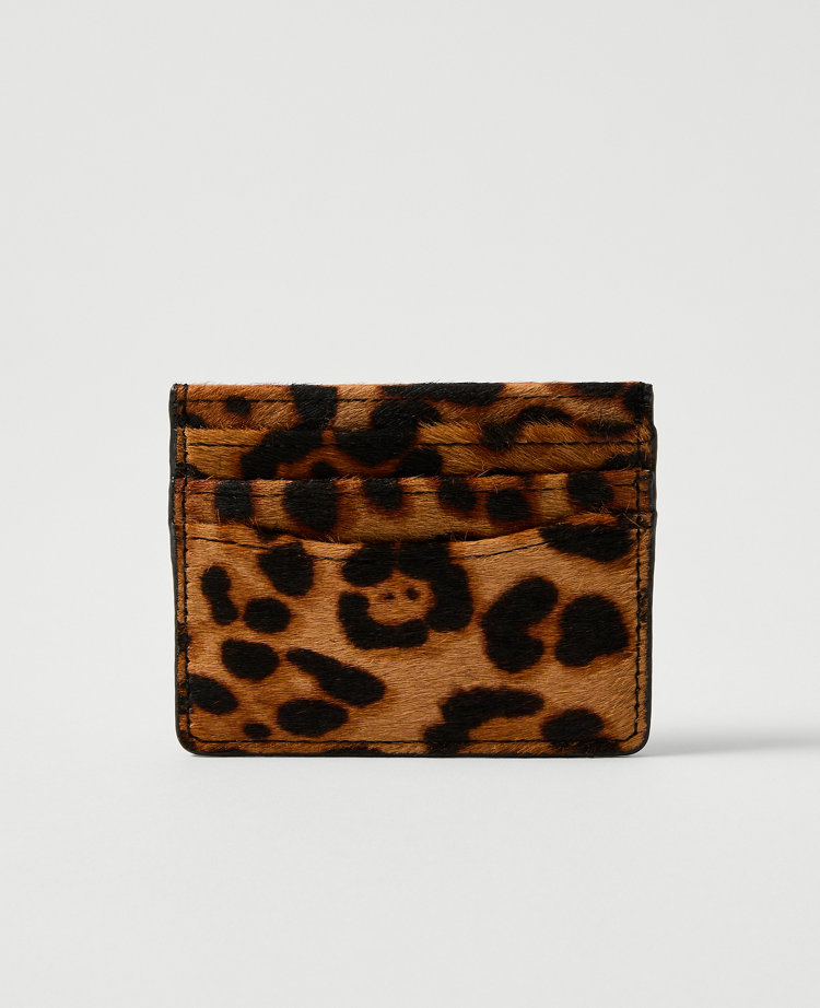 Animal Print Calf Hair Card Case