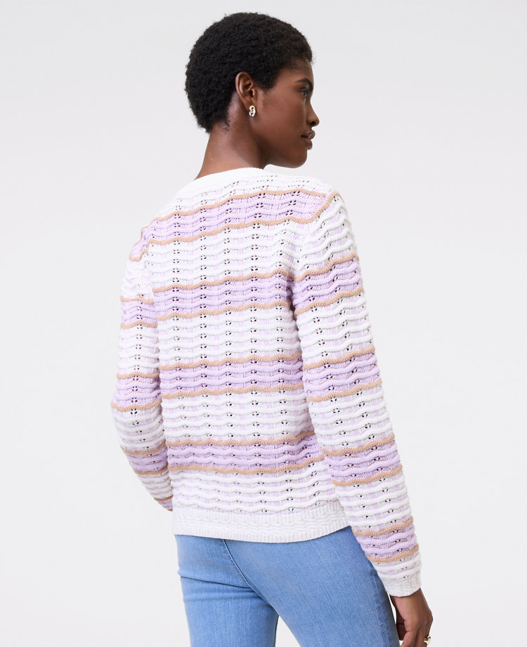 Textured Stitch Striped Sweater