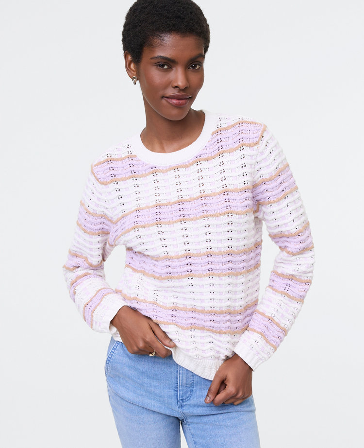 Textured Stitch Striped Sweater