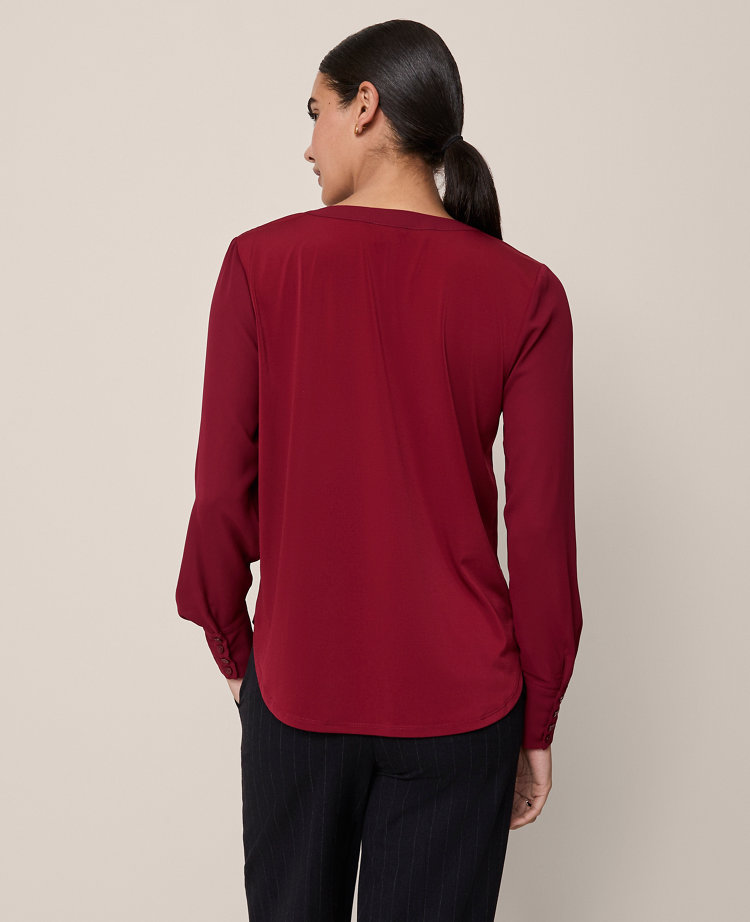 Mixed Media Pleated Top