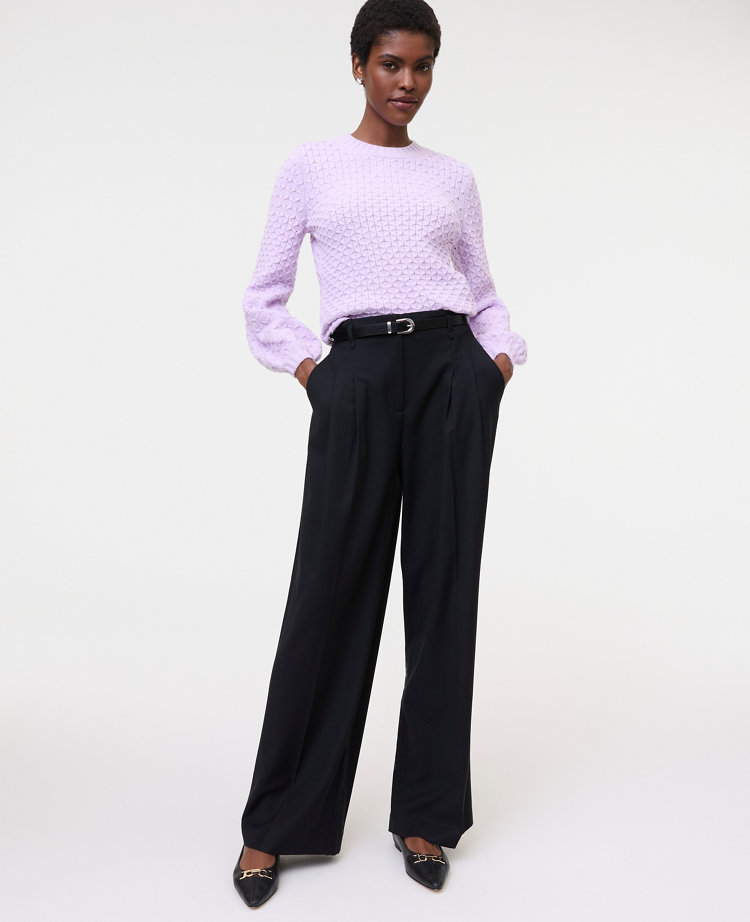 Honeycomb Cable Crew Neck Sweater