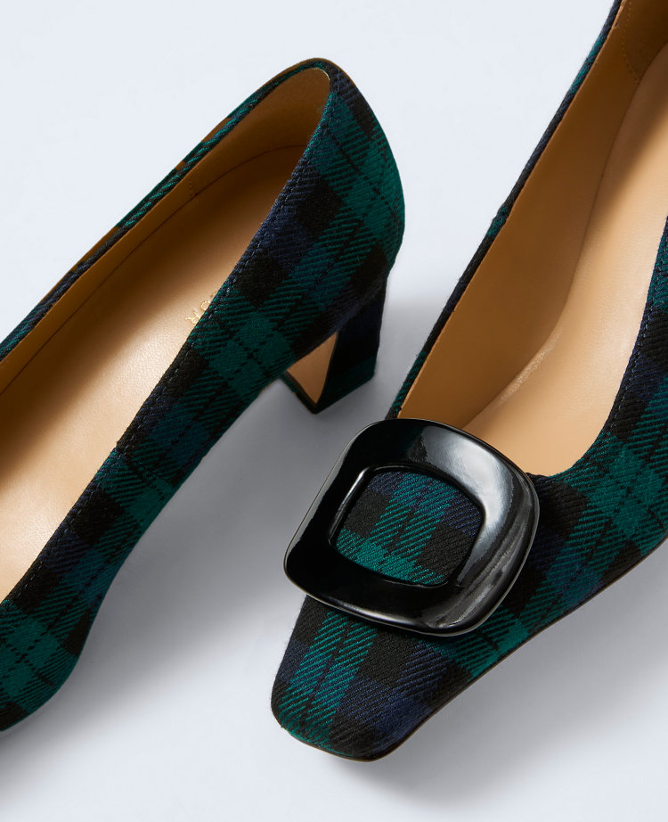 Block Heel Buckle Pump