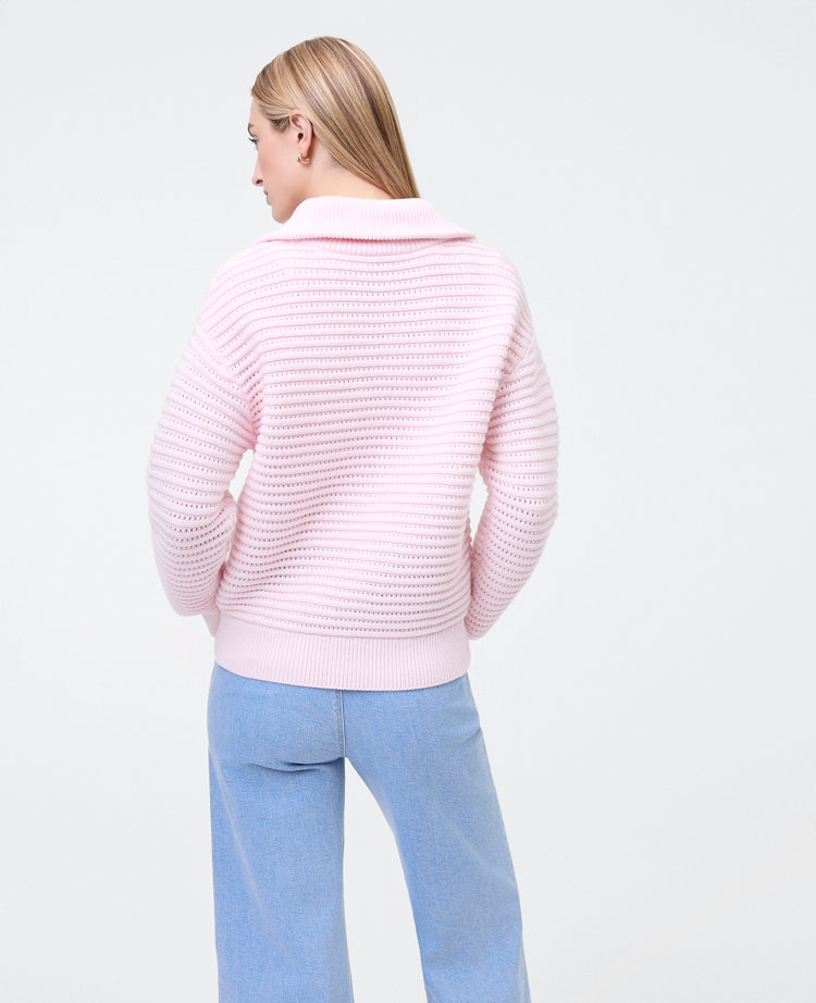 Weekend Collection Textured Stitch Half-Zip Sweater