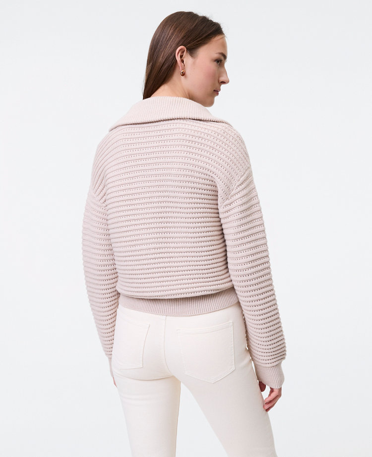 Weekend Collection Textured Stitch Half-Zip Sweater
