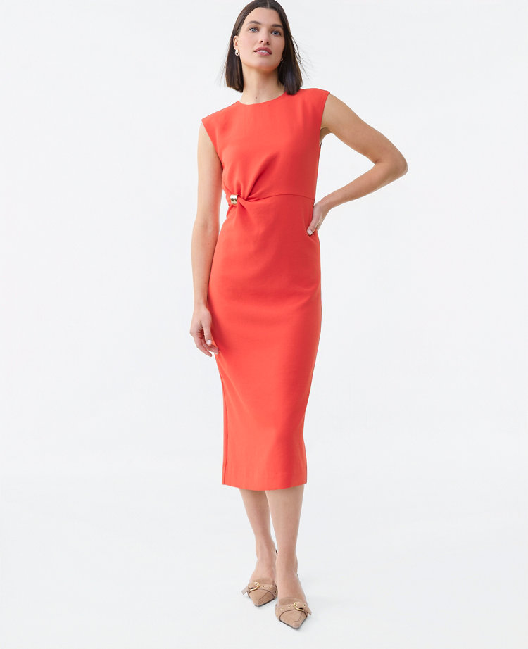 Crepe Twist Sheath Dress