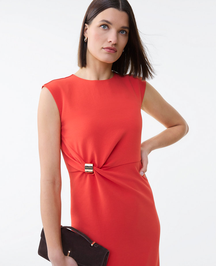 Crepe Twist Sheath Dress