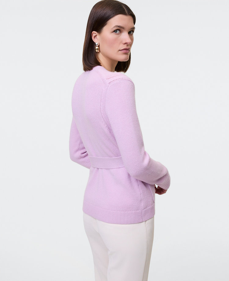 Belted Crew Neck Cardigan