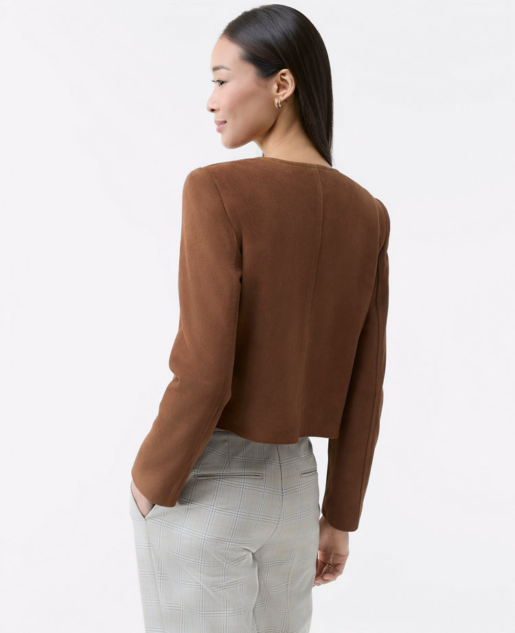 The Crew Neck Jacket in Suede