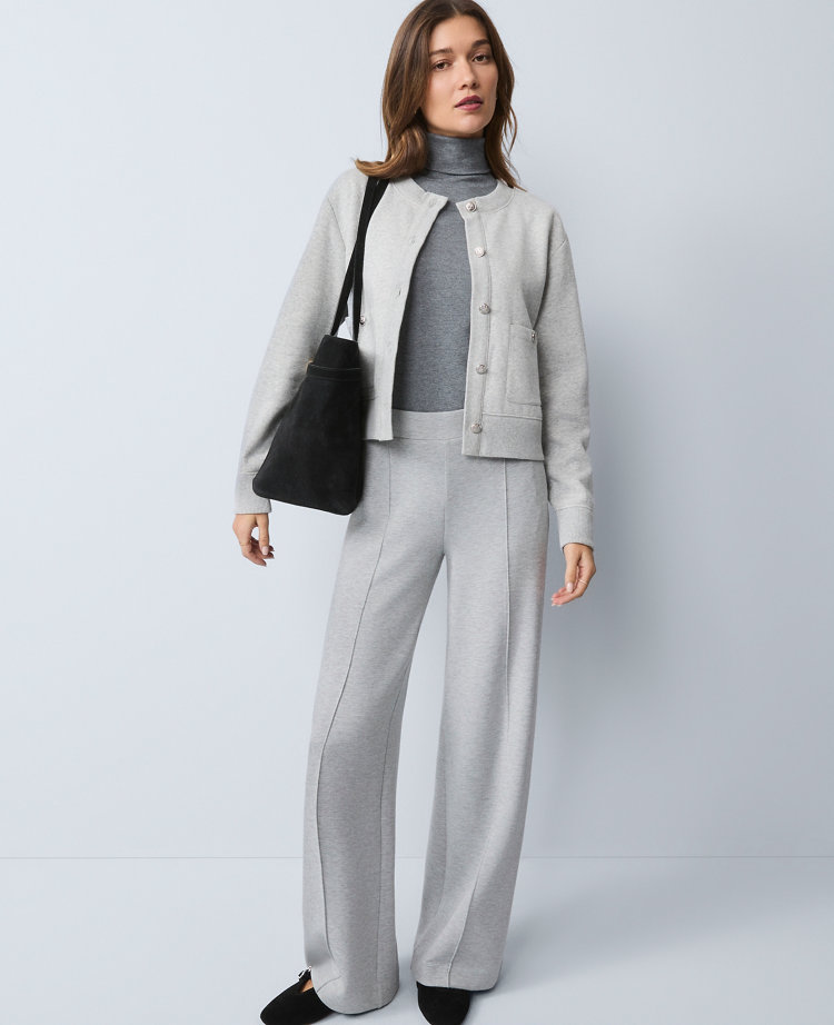 Ann Taylor Weekend Collection Easy Wide-leg Pant In Gray