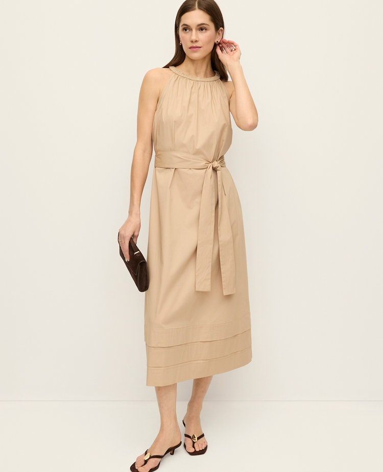 Halter Flare Midi Dress
