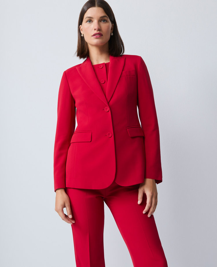 The Petite Two-Button Blazer in Fluid Crepe